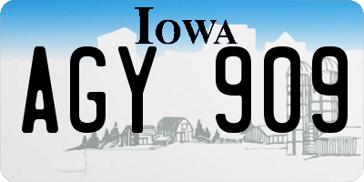 IA license plate AGY909