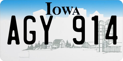 IA license plate AGY914