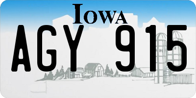 IA license plate AGY915