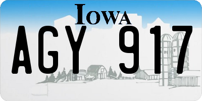 IA license plate AGY917