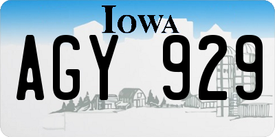 IA license plate AGY929