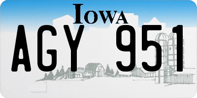 IA license plate AGY951