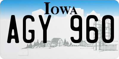 IA license plate AGY960