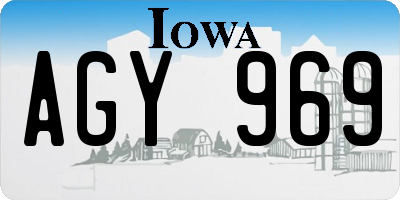 IA license plate AGY969