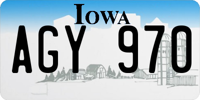 IA license plate AGY970