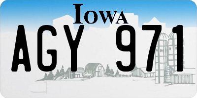 IA license plate AGY971