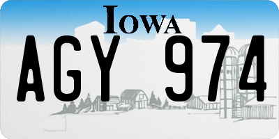 IA license plate AGY974