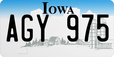 IA license plate AGY975