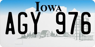 IA license plate AGY976