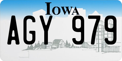 IA license plate AGY979