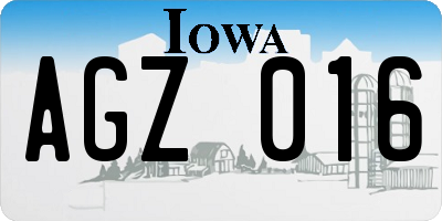 IA license plate AGZ016