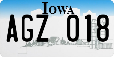 IA license plate AGZ018