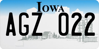 IA license plate AGZ022