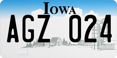 IA license plate AGZ024