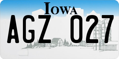 IA license plate AGZ027