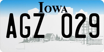 IA license plate AGZ029