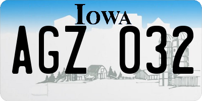 IA license plate AGZ032