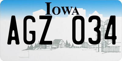 IA license plate AGZ034