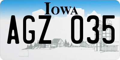 IA license plate AGZ035