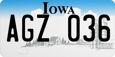 IA license plate AGZ036