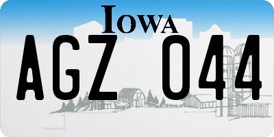 IA license plate AGZ044