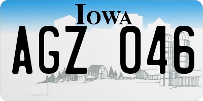 IA license plate AGZ046