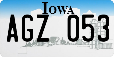 IA license plate AGZ053