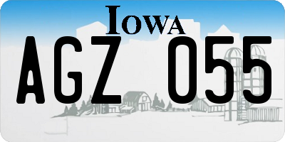 IA license plate AGZ055