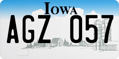 IA license plate AGZ057