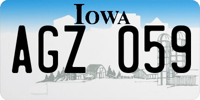IA license plate AGZ059