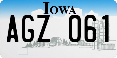 IA license plate AGZ061