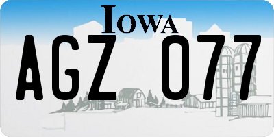 IA license plate AGZ077