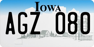 IA license plate AGZ080