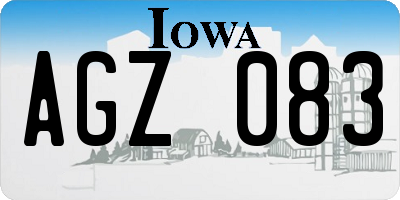 IA license plate AGZ083