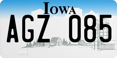 IA license plate AGZ085