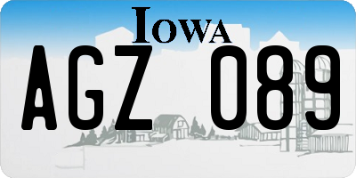 IA license plate AGZ089