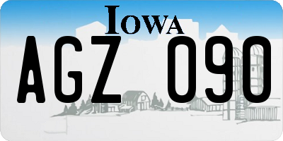 IA license plate AGZ090
