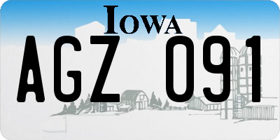 IA license plate AGZ091