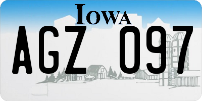 IA license plate AGZ097