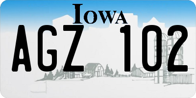 IA license plate AGZ102