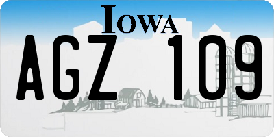 IA license plate AGZ109