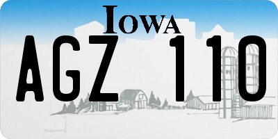 IA license plate AGZ110