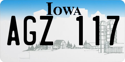 IA license plate AGZ117