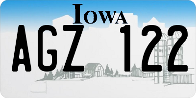 IA license plate AGZ122