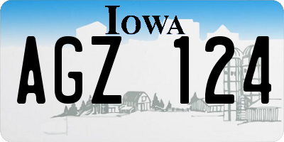 IA license plate AGZ124