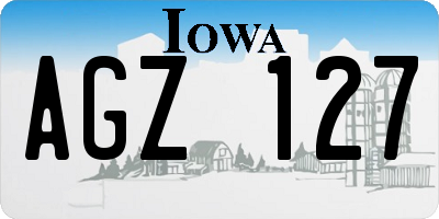 IA license plate AGZ127