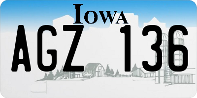 IA license plate AGZ136