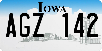 IA license plate AGZ142