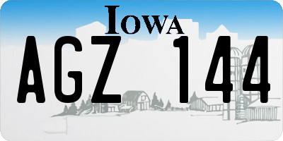 IA license plate AGZ144