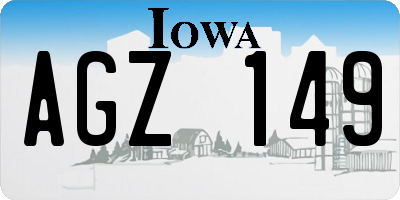 IA license plate AGZ149